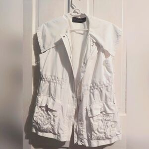 Elie Tahari Designer Lightweight White Utility Vest Size M